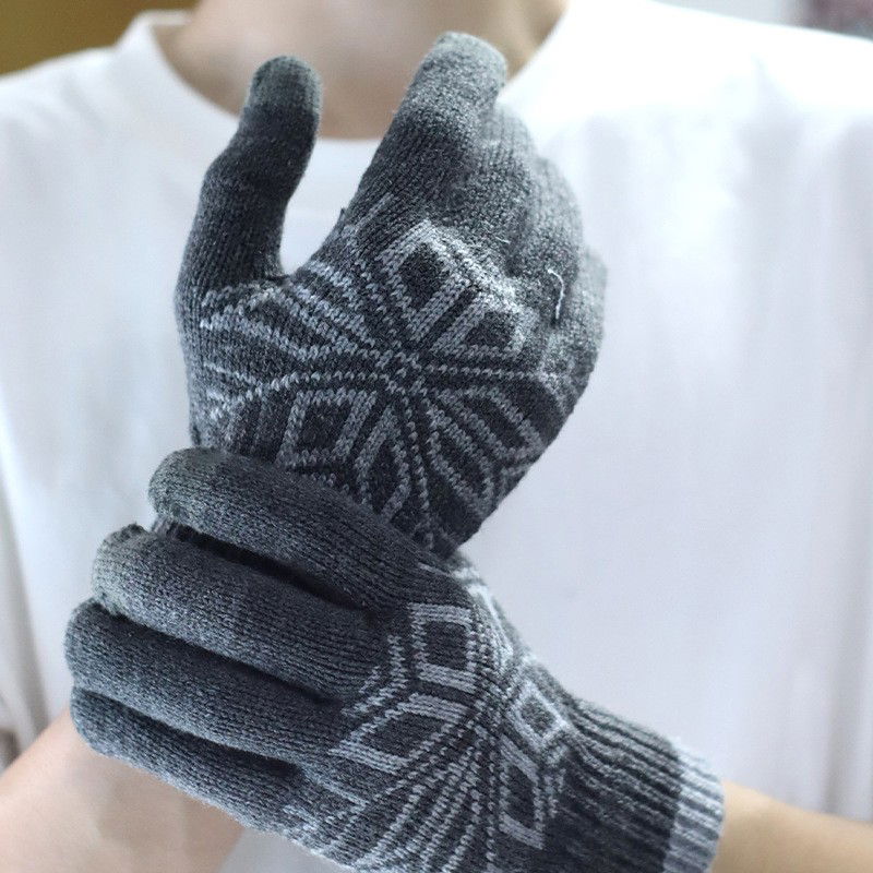 Manusi de Barbat, Flippy, Model Fulg, Functie Touchscreen (ecran tactil), Material Acril Tricotat, Manseta Elastica, Interior Catifelat, Marime Universala, Gri [7]