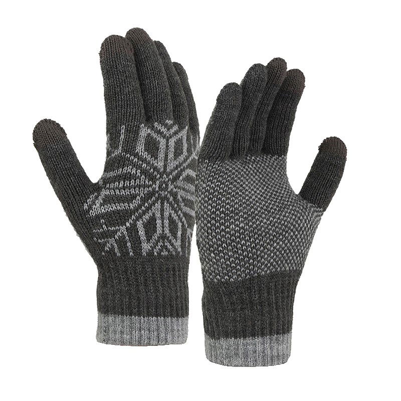 10 - 25 LEI - Manusi de Barbat, Flippy, Model Fulg, Functie Touchscreen (ecran tactil), Material Acril Tricotat, Manseta Elastica, Interior Catifelat, Marime Universala, Gri