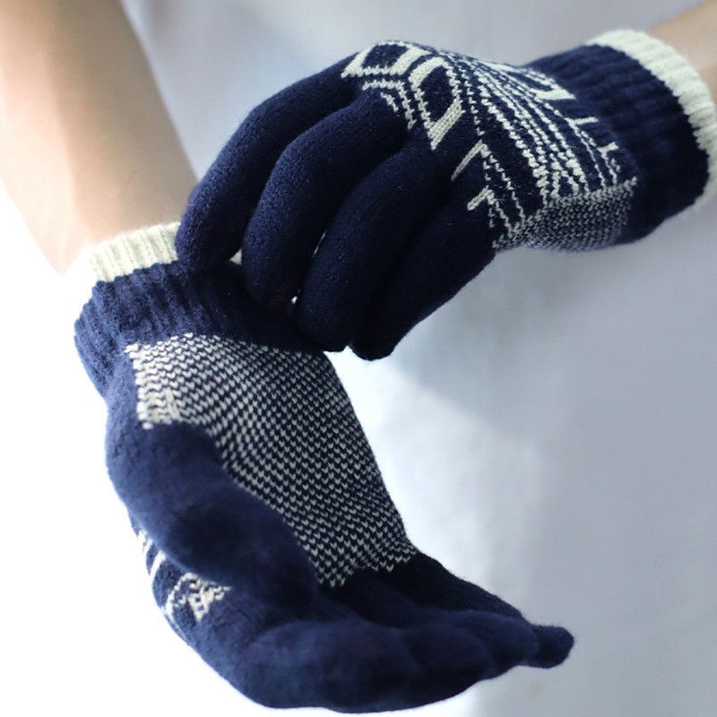 Perne Voiaj, Paturi si Textile - Manusi de Barbat, Flippy, Model Fulg, Functie Touchscreen (ecran tactil), Material Acril Tricotat, Manseta Elastica, Interior Catifelat, Marime Universala, Albastru Marin