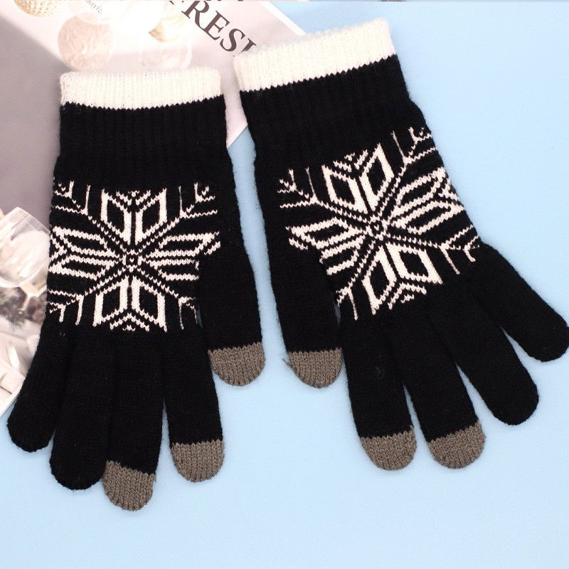 Manusi de Barbat, Flippy, Model Fulg, Functie Touchscreen (ecran tactil), Material Acril Tricotat, Manseta Elastica, Interior Catifelat, Marime Universala, Negru [4]