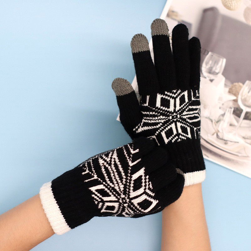 Manusi de Barbat, Flippy, Model Fulg, Functie Touchscreen (ecran tactil), Material Acril Tricotat, Manseta Elastica, Interior Catifelat, Marime Universala, Negru [6]