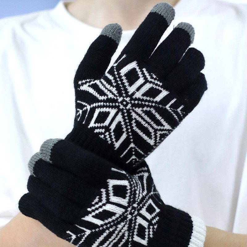 Manusi de Barbat, Flippy, Model Fulg, Functie Touchscreen (ecran tactil), Material Acril Tricotat, Manseta Elastica, Interior Catifelat, Marime Universala, Negru [7]