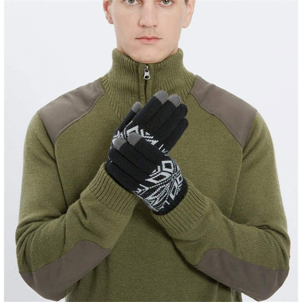 Manusi de Barbat, Flippy, Model Fulg, Functie Touchscreen (ecran tactil), Material Acril Tricotat, Manseta Elastica, Interior Catifelat, Marime Universala, Negru [9]