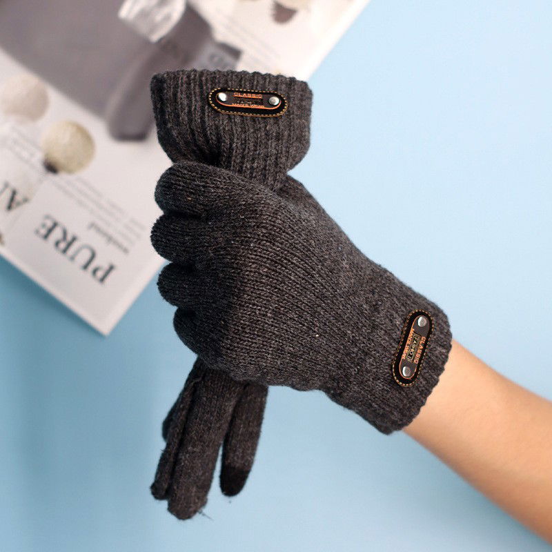 Manusi de Barbat, Flippy, Model Tricotat, Functie Touchscreen (ecran tactil), Material Acril, Manseta Elastica, Interior Catifelat, Marime Universala, Gri [9]