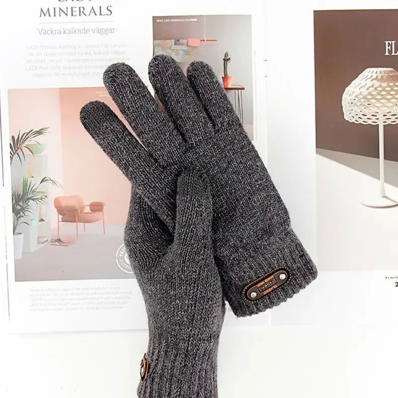 Manusi de Barbat, Flippy, Model Tricotat, Functie Touchscreen (ecran tactil), Material Acril, Manseta Elastica, Interior Catifelat, Marime Universala, Gri [4]