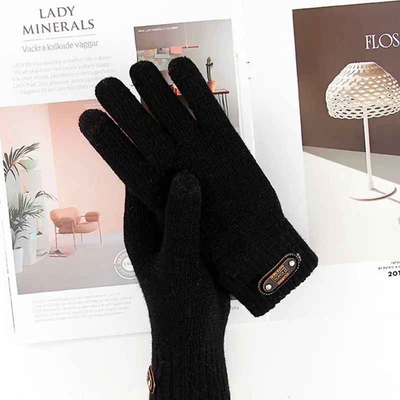 Manusi de Barbat, Flippy, Model Tricotat, Functie Touchscreen (ecran tactil), Material Acril, Manseta Elastica, Interior Catifelat, Marime Universala, Gri [5]