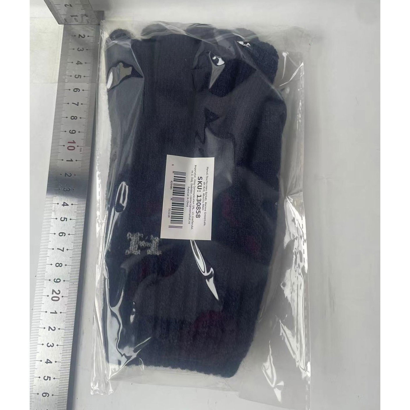 Perne Voiaj, Paturi si Textile - Manusi de Barbat, Flippy, Model H, Functie Touchscreen (ecran tactil), Material Acril Tricotat, Manseta Elastica, Interior Catifelat, Marime Universala, Albastru Marin