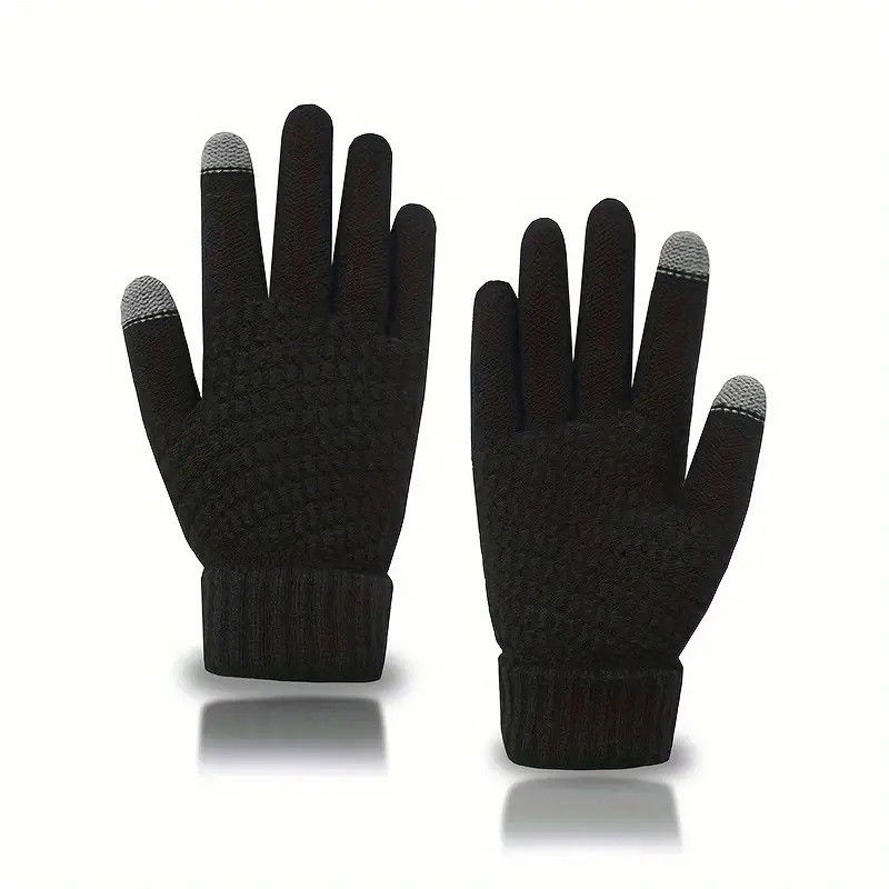 Manusi de Dama, Flippy, Functie Touchscreen (ecran tactil), Material Acril Tricotat, Manseta Elastica, Interior Catifelat, Marime Universala, Negru [7]