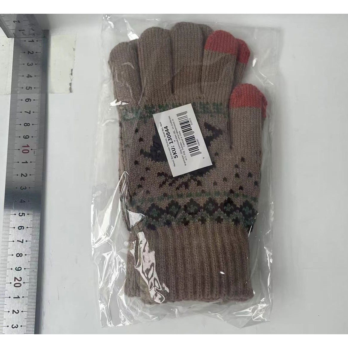 Manusi de Dama, Flippy, Model Ren, Functie Touchscreen (ecran tactil), Material Acril Tricotat, Manseta Elastica, Interior Catifelat, Marime Universala, Kaki [4]