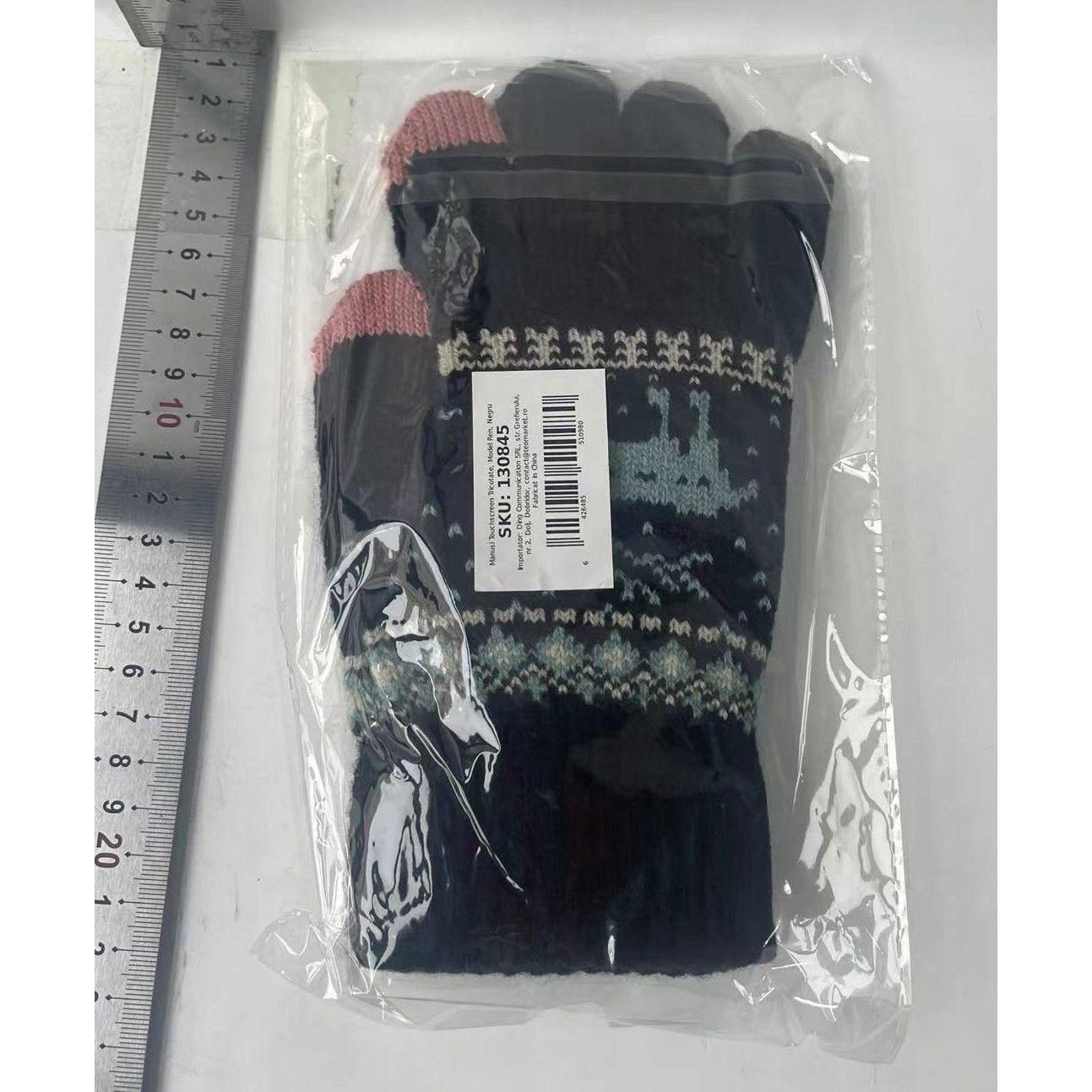 Manusi de Dama, Flippy, Model Ren, Functie Touchscreen (ecran tactil), Material Acril Tricotat, Manseta Elastica, Interior Catifelat, Marime Universala, Negru [3]