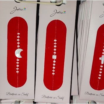 Martisor Bratara cu Sidef, Snur Rosu Reglabil, Margele Albe si Rosii, Pandantiv din Scoica, Modele de Sezon [5]