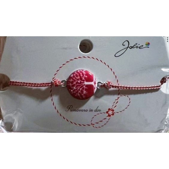 Martisor Bratara Traditionala, Snur Alb Rosu, Multiple Modele de pandantiv cu specific Traditional [3]