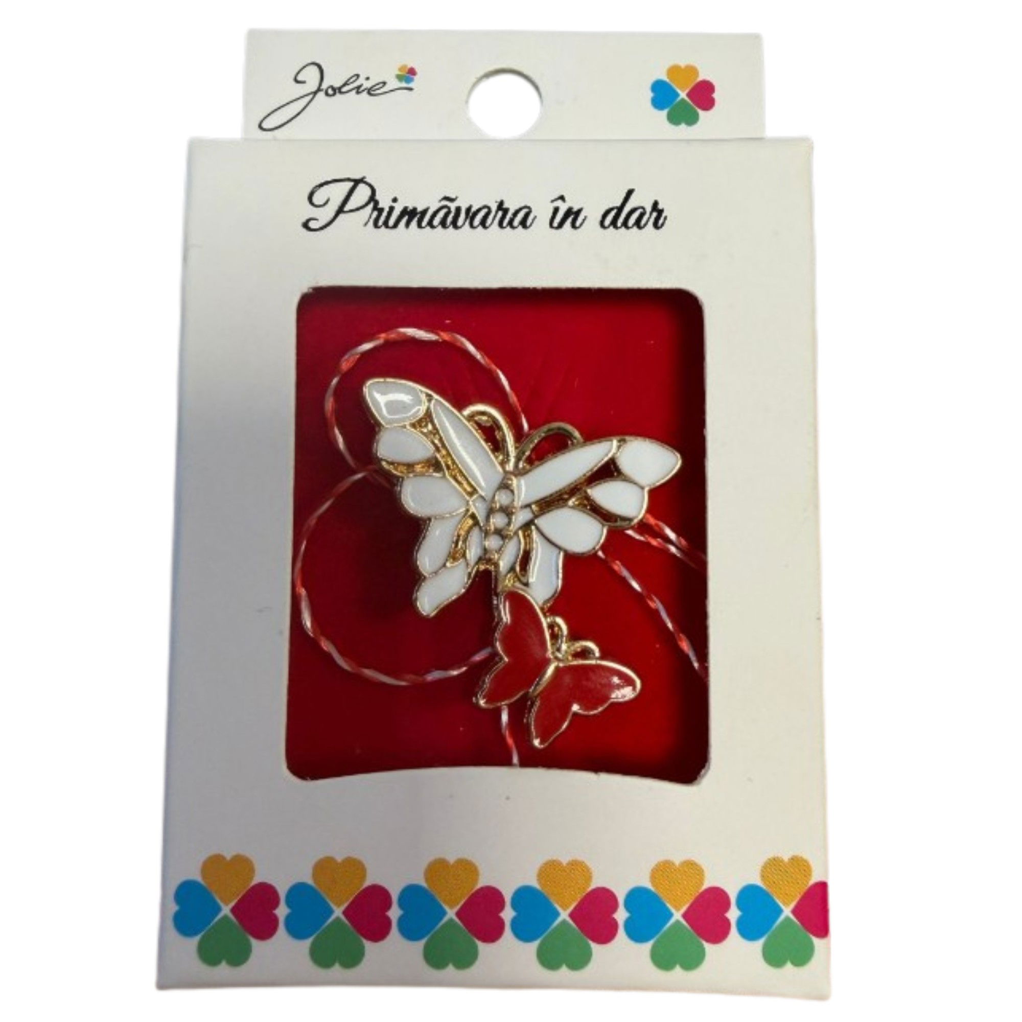 Martisor Brosa Mica in Cutie, Jolie, Dimensiune Brosa 2.5-3cm, Material Metal, Model Fluturi, Cutie Alba [3]