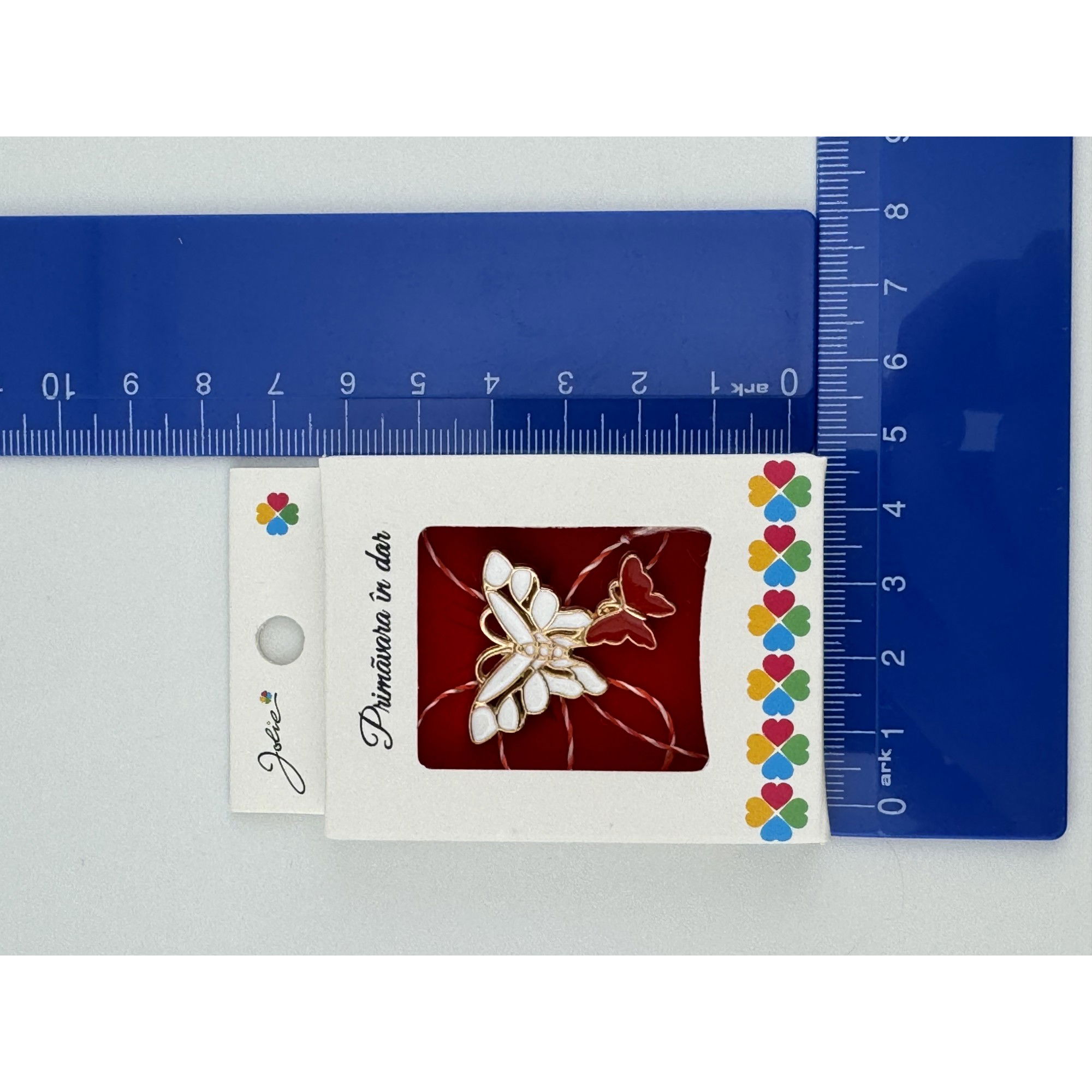 Martisor Brosa Mica in Cutie, Jolie, Dimensiune Brosa 2.5-3cm, Material Metal, Model Fluturi, Cutie Alba [4]