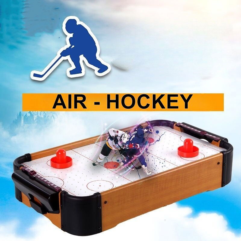 Jocuri de societate - Masa Air-Hockey Flippy, 51 x 31.5 x 9.5 cm, bara pentru punctaj, material ABS, maro