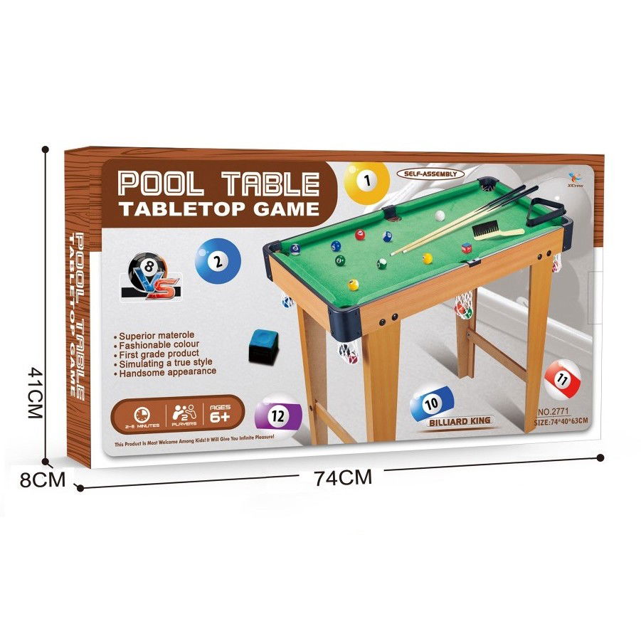 Masa de Biliard, Flippy, cu Picioare, +6 Ani, 74 x 63 x 40 cm, din Lemn/ABS, Maro/Verde [3]