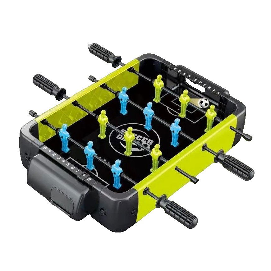 Jocuri de societate - Masa de Fotbal 3in1, Flippy, Basket, Curling, 4 Manere, cu Tablou de Scor, din ABS, pentru Adulti/Copii +5 Ani, 36.5 x 6.6 x 22.5 cm, Verde/Negru