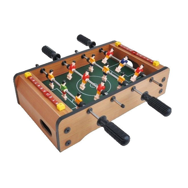 50 - 100 LEI - Masa de Fotbal cu Teren, Flippy, fara Picioare, 4 Manere, Tablou de Scor, 36.5 x 24 x 7 cm, din Lemn/Otel/ABS, Maro