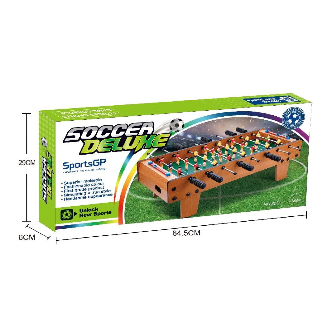 Jocuri de societate - Masa de Fotbal cu Teren, Flippy, cu Picioare Scurte, 8 Manere, Tablou de Scor, 64 x 20 x 47 cm, din Lemn/Otel/ABS, Maro