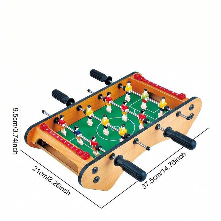 Masa de fotbal cu teren si 12 jucatori Flippy, 4 manere, cu Tablou pentru Scor, din Metal, Lemn si ABS, 37.5 x 21 x 9.5 cm, Margini Rotunjite, pentru copii/adulti [6]
