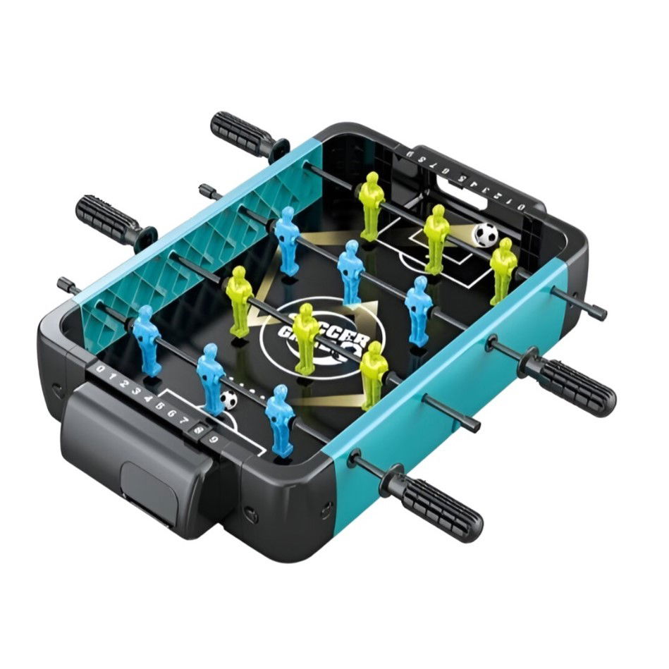 50 - 100 LEI - Masa de Fotbal cu Teren si 12 Jucatori Flippy, 4 Manere, 2 Mingi, cu Tablou Scor, din ABS, 36.5x22.5x6.6 cm, Design Multicolor, pentru Copii/ Adulti