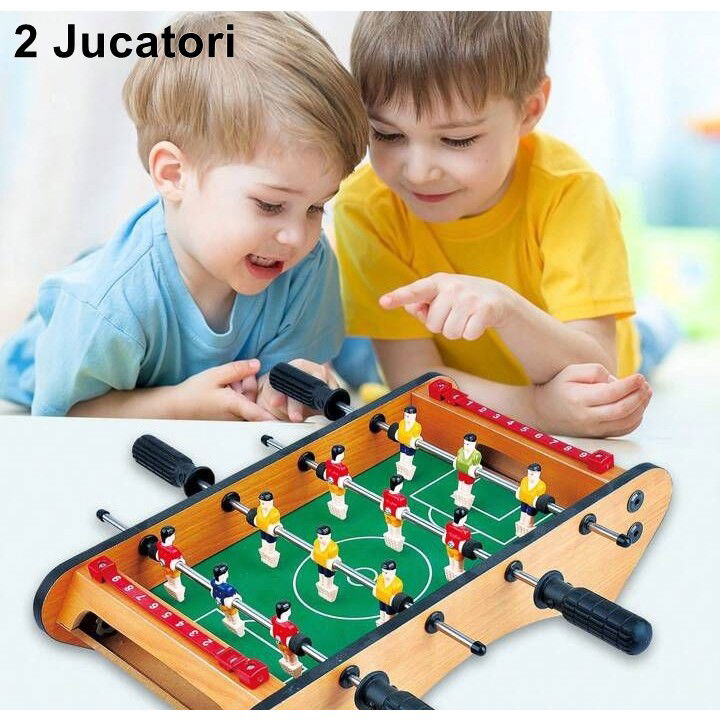 Masa de fotbal cu teren si 12 jucatori Flippy, 4 manere, cu Tablou pentru Scor, din Metal, Lemn si ABS, 37.5 x 21 x 9.5 cm, Margini Rotunjite, pentru copii/adulti [5]