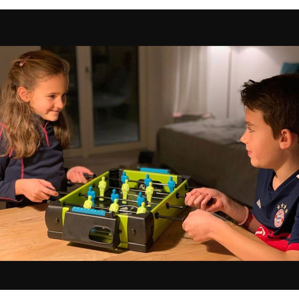 Masa de fotbal cu teren si 12 jucatori Flippy, 4 manere, cu Tablou Scor, din Metal si ABS, 36.5 x 35.5 x 8 cm, Design Multicolor, pentru copii/adulti, verde [6]