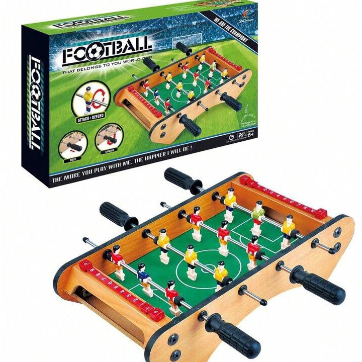 Masa de fotbal cu teren si 12 jucatori Flippy, 4 manere, cu Tablou pentru Scor, din Metal, Lemn si ABS, 37.5 x 21 x 9.5 cm, Margini Rotunjite, pentru copii/adulti [7]