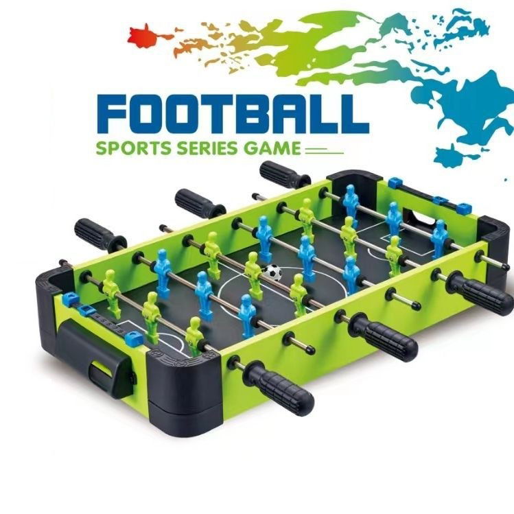 Masa de fotbal cu teren si 18 jucatori Flippy, 6 manere, cu Tablou Scor, din Metal si ABS, 51 x 44 x 17.5 cm, Design Multicolor, pentru copii/adulti, verde [5]