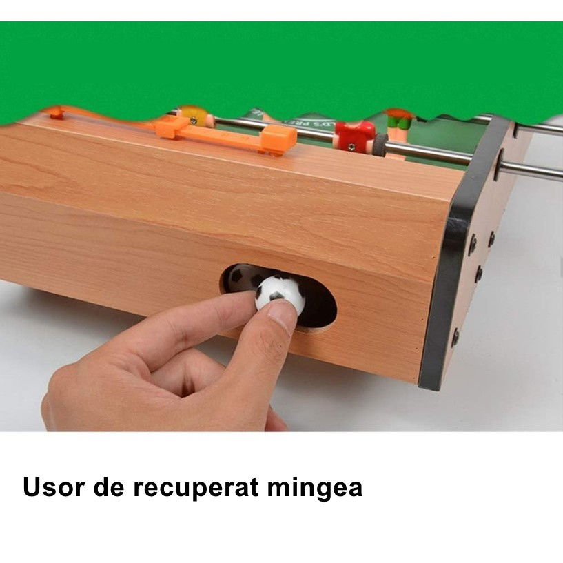 Masa de fotbal cu teren si 18 jucatori Flippy, 6 manere, cu tablou pentru scor, din metal, lemn si ABS, 50 x 25 x 18 cm, cu picioare, pentru copii/adulti [3]