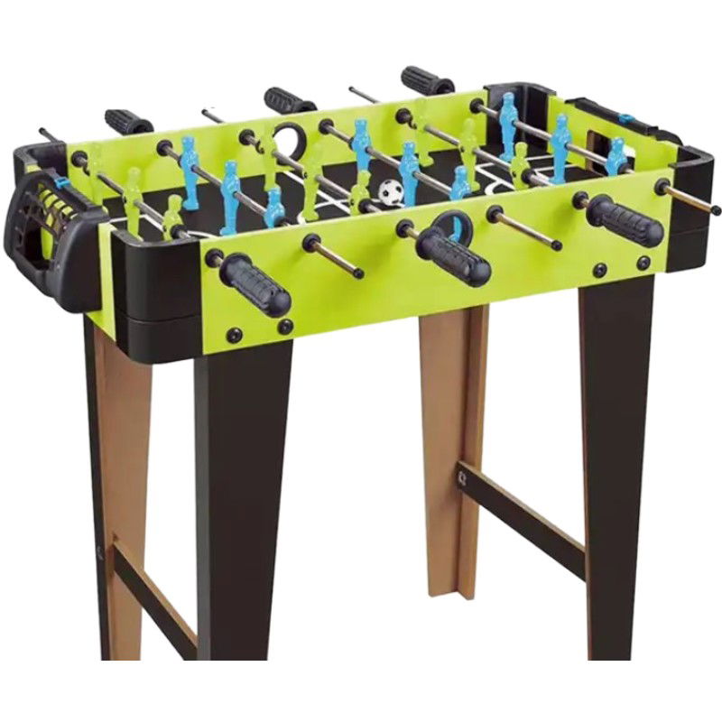 Jocuri de societate - Masa de fotbal cu teren si 18 jucatori Flippy, 6 manere, cu Tablou Scor, din Metal si ABS, 70 x 59 x 64 cm, Design Multicolor, pentru copii/adulti, verde