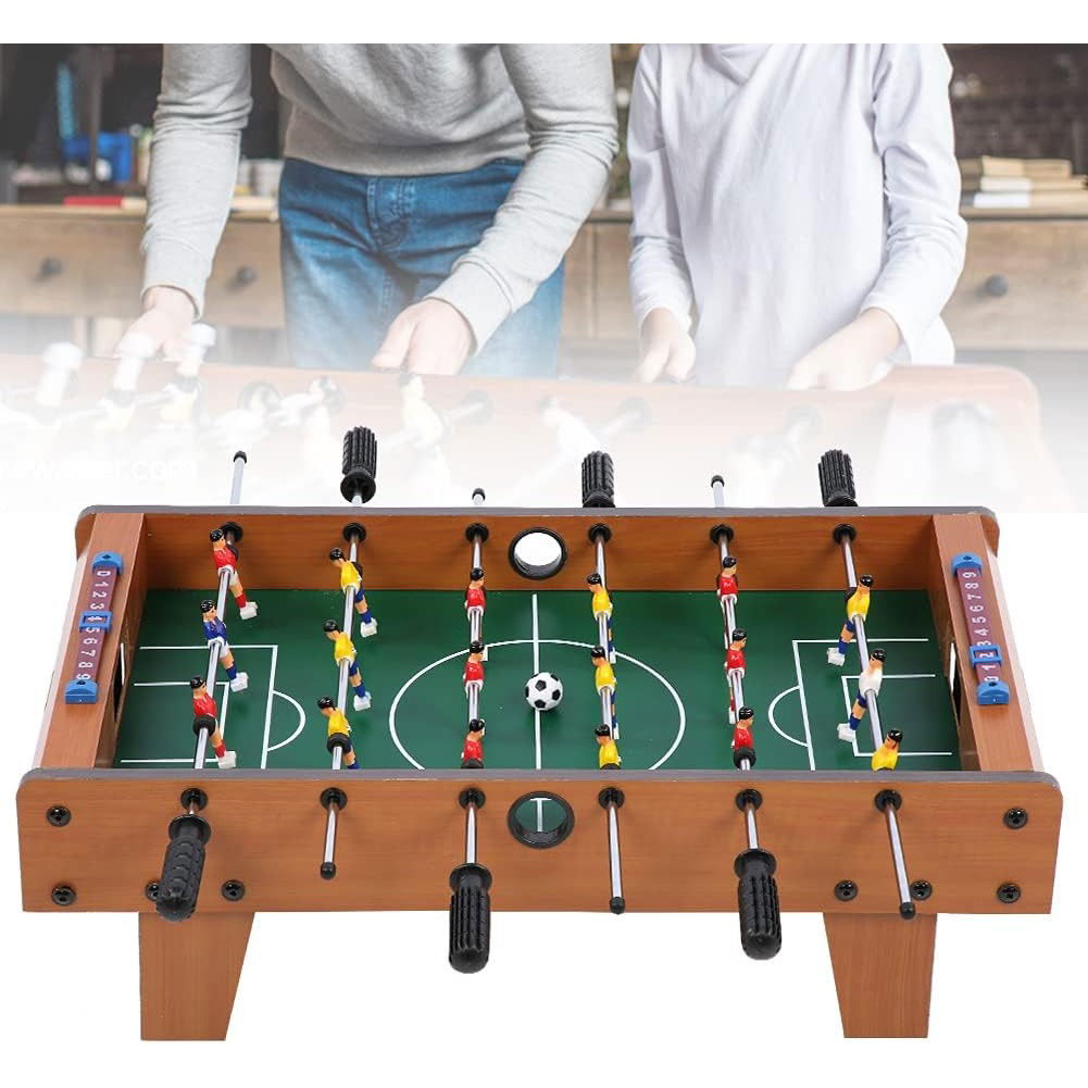 Masa de fotbal cu teren si 18 jucatori Flippy, cu tablou pentru scor, din metal, lemn si ABS, 50 x 25 x 15.5 cm, pentru copii [7]