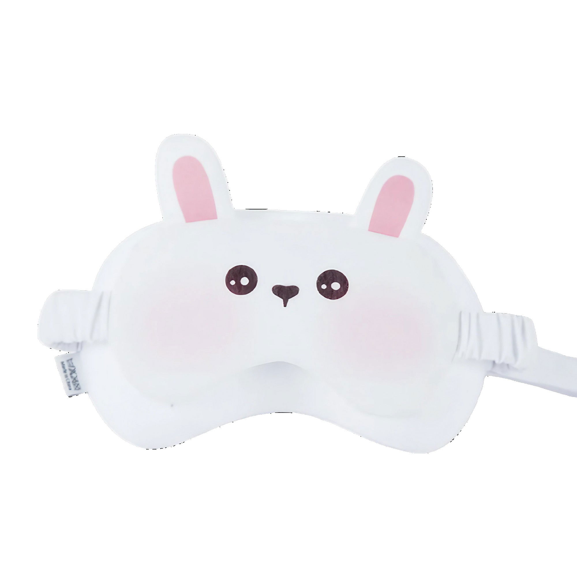 Fitness si sport - Masca de dormit, Flippy, 2 in 1, cu Tetiera, din Particule de Spuma si Bumbac, Model Iepure, Alb