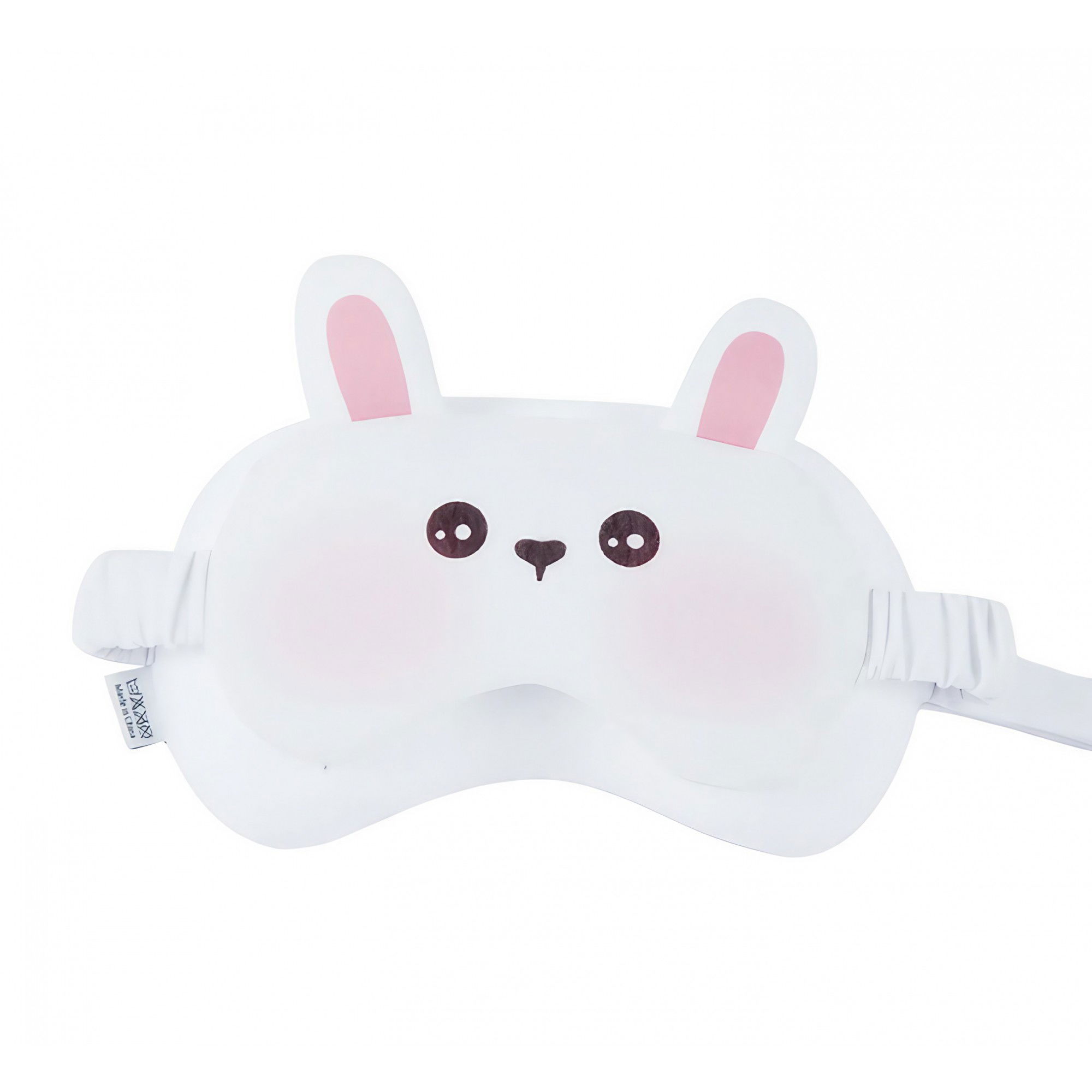 Masca de dormit, Flippy, 2 in 1, cu Tetiera, din Particule de Spuma si Bumbac, Model Iepure, Alb [3]
