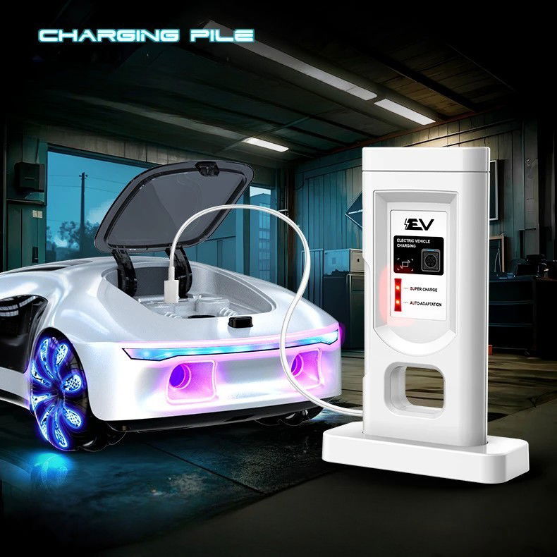 Masinuta Smart, Flippy, cu Telecomanda si Controller prin Gesturi/Wireless, Lumini/Sunet/Abur, Reincarcabila, 24x12,4x7,1 cm, Statie de Incarcare EV, Albastru/Portocaliu [4]