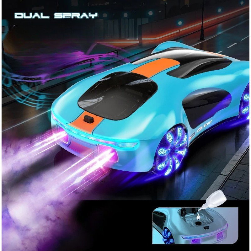 Masinuta Smart, Flippy, cu Telecomanda si Controller prin Gesturi/Wireless, Lumini/Sunet/Abur, Reincarcabila, 24x12,4x7,1 cm, Statie de Incarcare EV, Albastru/Portocaliu [7]