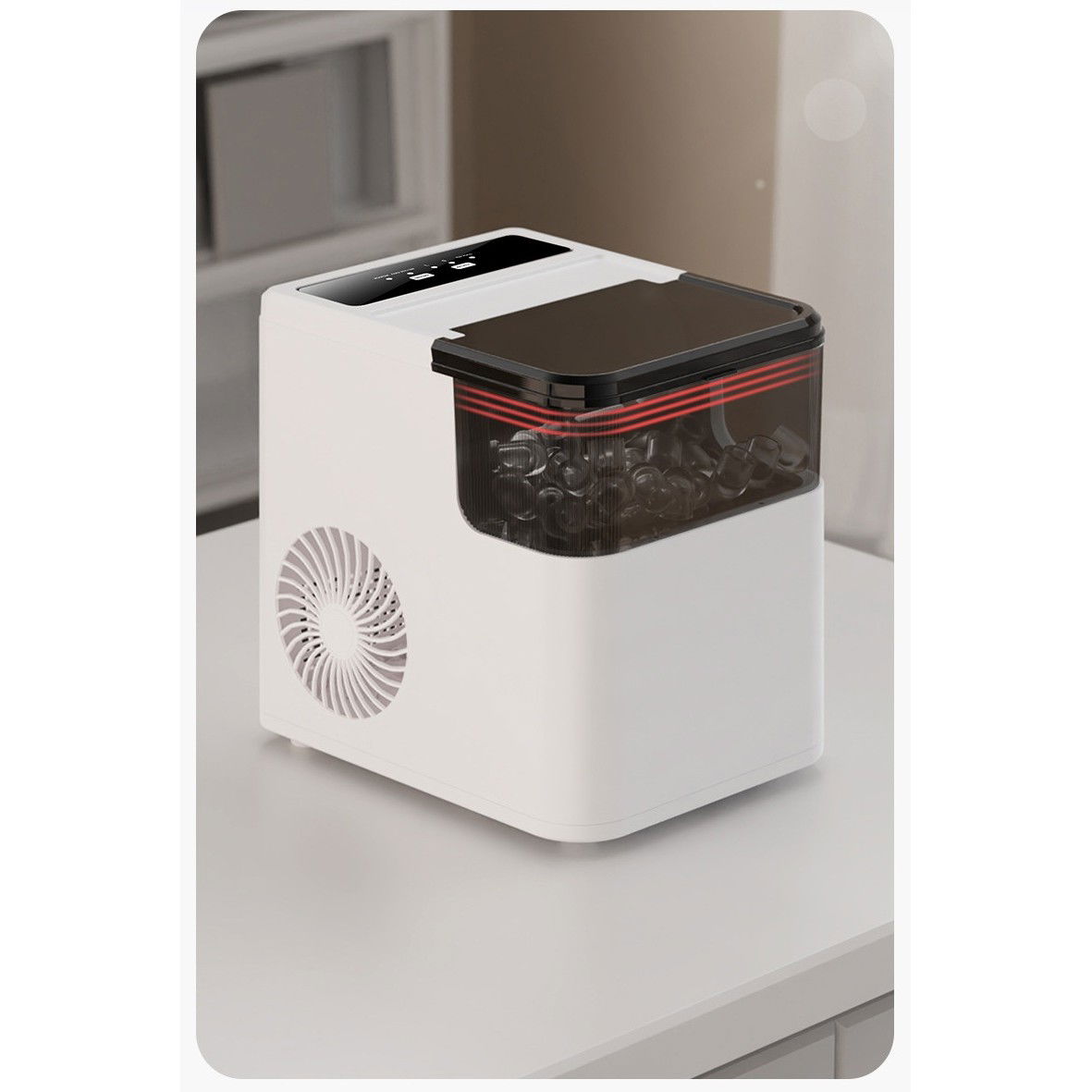 Masina de Facut Gheata, Flippy, din ABS, 12 kg/24h, Capacitate 500 g, 2 Marimi, Portabil, 39 x 23 x 28 cm, Automata, Alb [10]