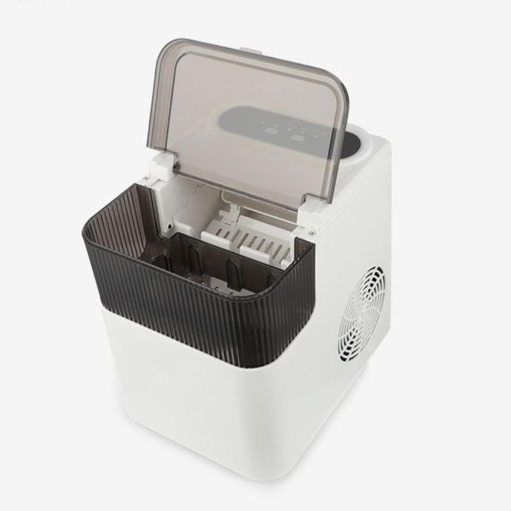 Masina de Facut Gheata, Flippy, din ABS, 12 kg/24h, Capacitate 500 g, 2 Marimi, Portabil, 39 x 23 x 28 cm, Automata, Alb [3]