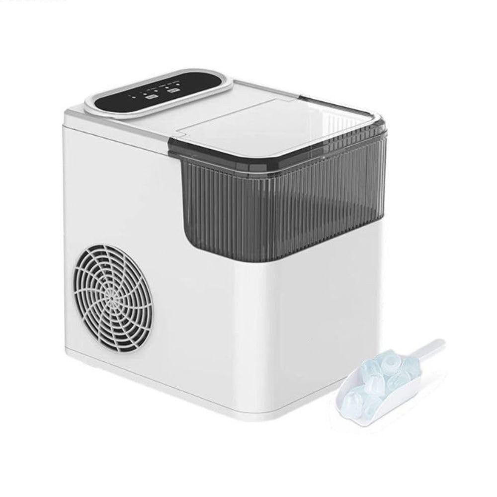 Masina de Facut Gheata, Flippy, din ABS, 12 kg/24h, Capacitate 500 g, 2 Marimi, Portabil, 39 x 23 x 28 cm, Automata, Alb [4]