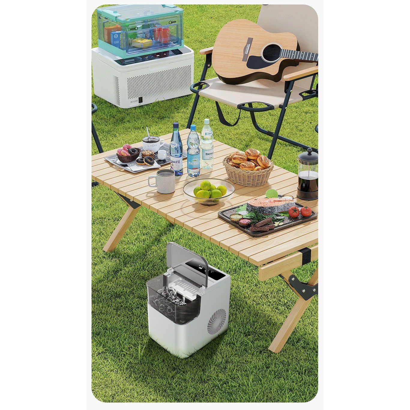 Masina de Facut Gheata, Flippy, din ABS, 12 kg/24h, Capacitate 500 g, 2 Marimi, Portabil, 39 x 23 x 28 cm, Automata, Alb [9]