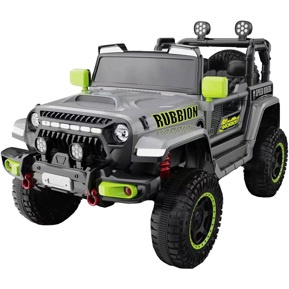 Jucarii - Masina Electrica pentru Copii, Flippy, Off-Road, Conectare Bluetooth, telecomanda, Tractiune Spate, Lumina Intermitenta, Baterie 12V 7Ah, 120 x 63 x 68cm, Gri