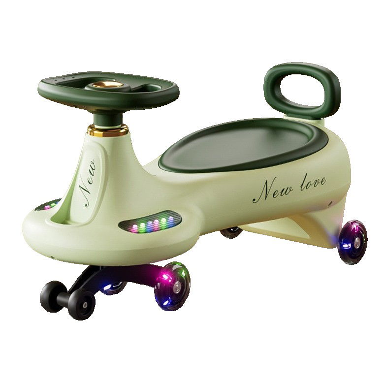 Masinute, Triciclete si Masinute Electrice - Masinuta, Flippy, 1-8 Ani, Rotire 360 Grade, Anti-rasturnare, Roti Silentioase, Impingere, 66 x 32 x 37 cm, Verde