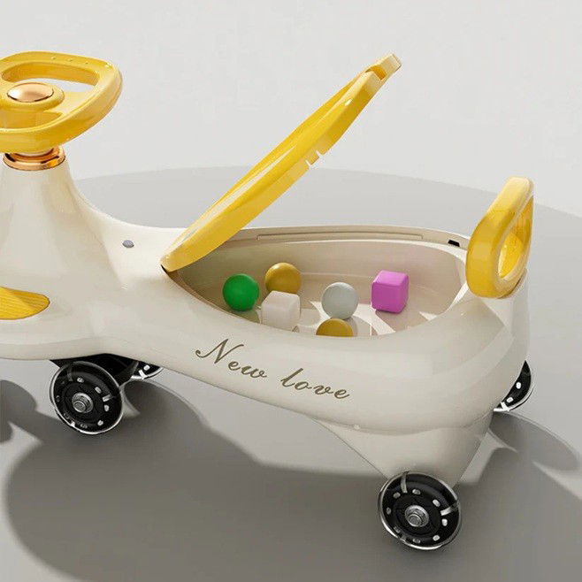 Masinuta, Flippy, 1-8 Ani, Rotire 360 Grade, Anti-rasturnare, Roti Silentioase, Impingere, Bluetooth, 66 x 32 x 37 cm, Galben [3]