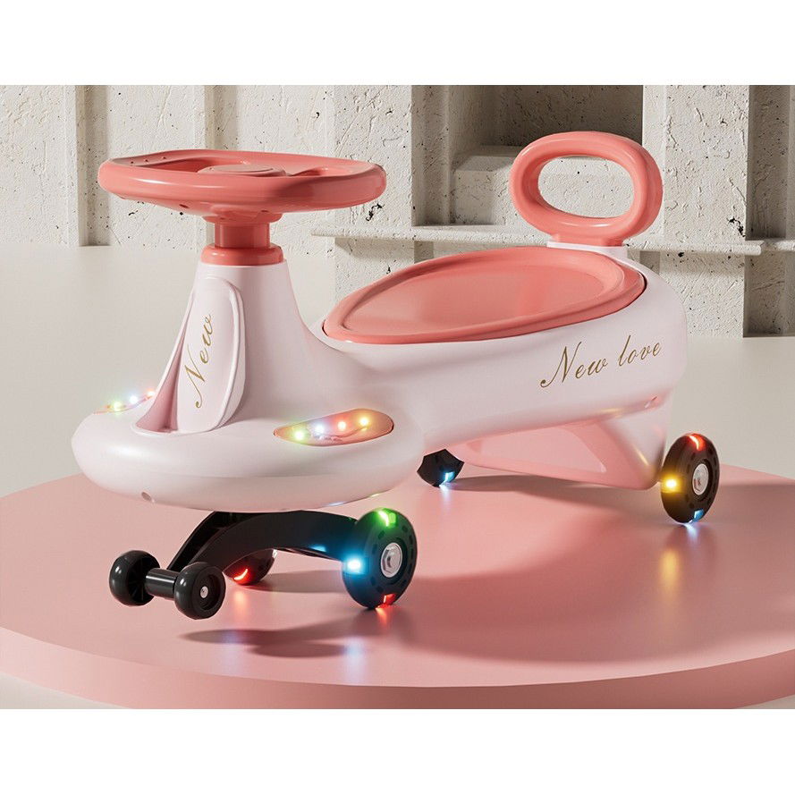 Masinuta, Flippy, 1-8 Ani, Rotire 360 Grade, Anti-rasturnare, Roti Silentioase, Impingere, 66 x 32 x 37 cm, Roz [3]