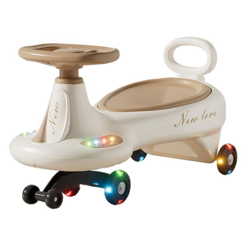 Masinute, Triciclete si Masinute Electrice - Masinuta, Flippy, 1-8 Ani, Rotire 360 Grade, Anti-rasturnare, Roti Silentioase, Impingere, 66 x 32 x 37 cm, Bej