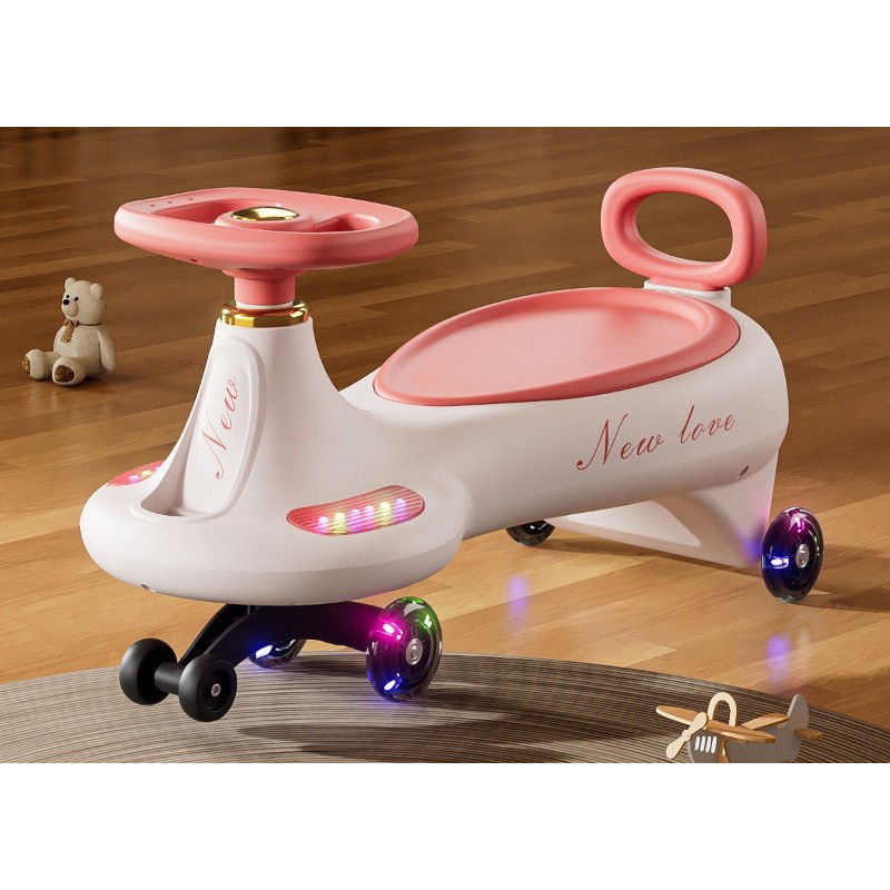 Masinuta, Flippy, 1-8 Ani, Rotire 360 Grade, Anti-rasturnare, Roti Silentioase, Impingere, 66 x 32 x 37 cm, Roz [4]