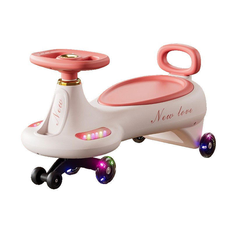 Masinute, Triciclete si Masinute Electrice - Masinuta, Flippy, 1-8 Ani, Rotire 360 Grade, Anti-rasturnare, Roti Silentioase, Impingere, 66 x 32 x 37 cm, Roz