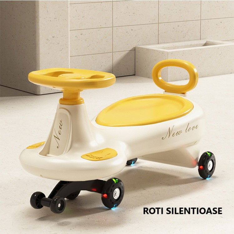 Masinuta, Flippy, 1-8 Ani, Rotire 360 Grade, Anti-rasturnare, Roti Silentioase, Impingere, Bluetooth, 66 x 32 x 37 cm, Galben [4]