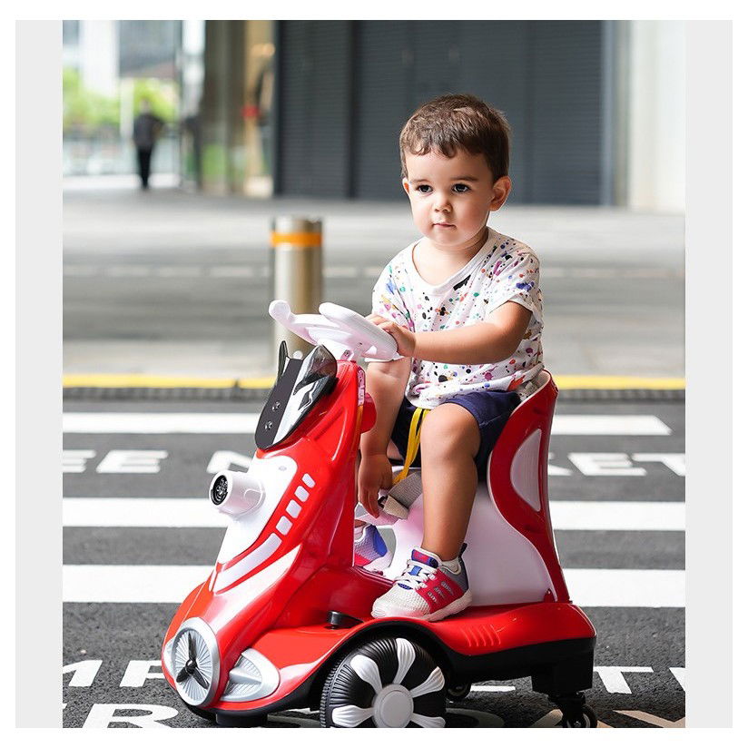 Masinuta electrica cu telecomanda pentru copii, Flippy, roti spate rotire 360, 3- 6 ani, curea siguranta, baloane de sapun, lumini si sunete, self control si prin telecomanda, cu pedale de acceleratie [4]