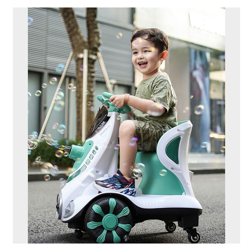 Masinute, Triciclete si Masinute Electrice - Masinuta electrica cu telecomanda pentru copii, Flippy, roti spate rotire 360, curea siguranta, baloane de sapun, lumini si sunete, self control si prin telecomanda, cu pedale de acceleratie si frana,